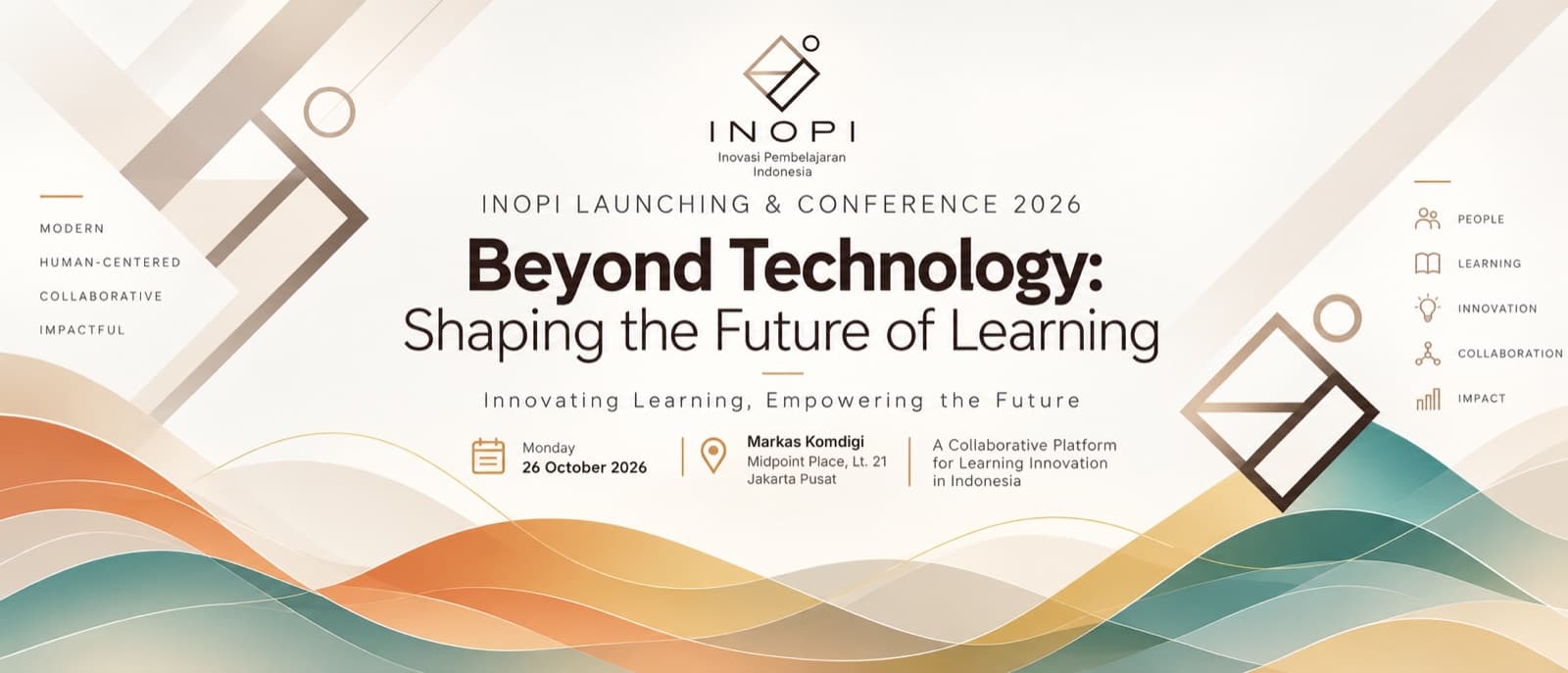 Banner INOPI Launching & Conference 2026 — Beyond Technology: Shaping the Future of Learning